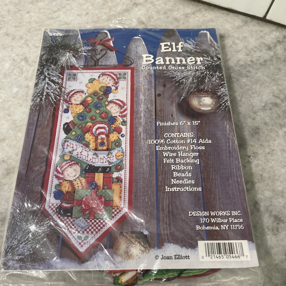 Design Works Cross Stitch Kit 5466 Elff Banner Joan Elliott Incomplete See Cond